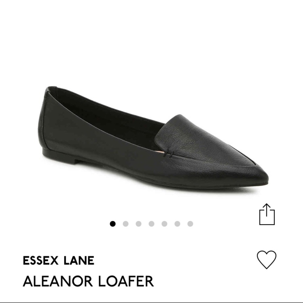 Leather Pointed Toe Flats Loafers